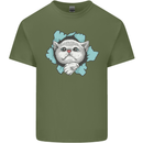 Cat Hole Mens Cotton T-Shirt Tee Top Military Green