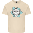 Cat Hole Mens Cotton T-Shirt Tee Top Natural