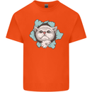Cat Hole Mens Cotton T-Shirt Tee Top Orange