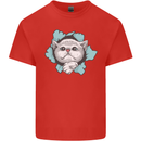 Cat Hole Mens Cotton T-Shirt Tee Top Red