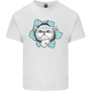 Cat Hole Mens Cotton T-Shirt Tee Top White