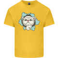 Cat Hole Mens Cotton T-Shirt Tee Top Yellow