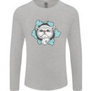Cat Hole Mens Long Sleeve T-Shirt Sports Grey