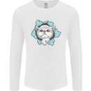 Cat Hole Mens Long Sleeve T-Shirt White