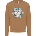 Cat Hole Mens Sweatshirt Jumper Caramel Latte
