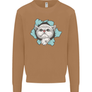 Cat Hole Mens Sweatshirt Jumper Caramel Latte