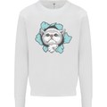 Cat Hole Mens Sweatshirt Jumper White