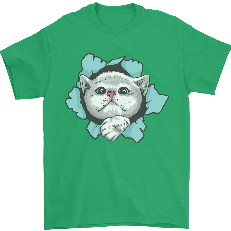 Cat Hole Mens T-Shirt 100% Cotton Irish Green