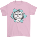 Cat Hole Mens T-Shirt 100% Cotton Light Pink