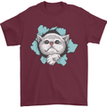 Cat Hole Mens T-Shirt 100% Cotton Maroon