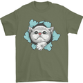 Cat Hole Mens T-Shirt 100% Cotton Military Green