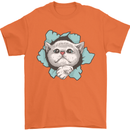 Cat Hole Mens T-Shirt 100% Cotton Orange