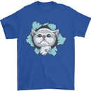 Cat Hole Mens T-Shirt 100% Cotton Royal Blue