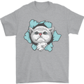 Cat Hole Mens T-Shirt 100% Cotton Sports Grey