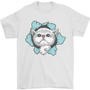 Cat Hole Mens T-Shirt 100% Cotton White