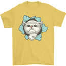 Cat Hole Mens T-Shirt 100% Cotton Yellow