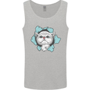 Cat Hole Mens Vest Tank Top Sports Grey
