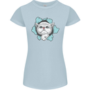 Cat Hole Womens Petite Cut T-Shirt Light Blue