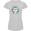 Cat Hole Womens Petite Cut T-Shirt Sports Grey
