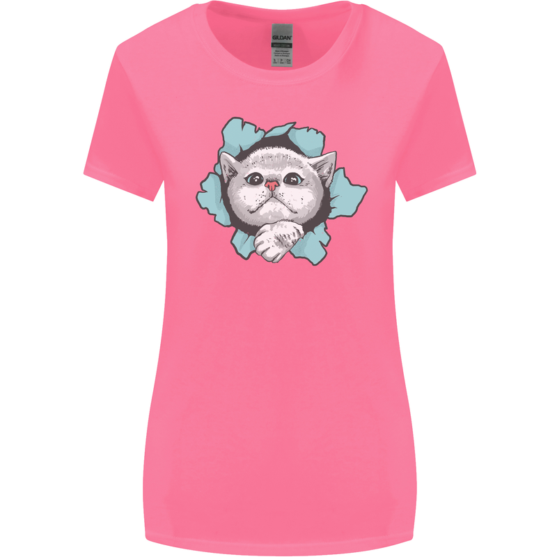 Cat Hole Womens Wider Cut T-Shirt Azalea