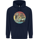 Cat I Do What I Want Funny Coffee Childrens Kids Hoodie Navy Blue