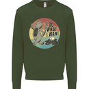 Cat I Do What I Want Funny Coffee Kids Sweatshirt Jumper Forest Green