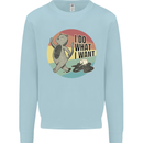 Cat I Do What I Want Funny Coffee Kids Sweatshirt Jumper Light Blue