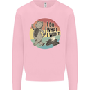 Cat I Do What I Want Funny Coffee Kids Sweatshirt Jumper Light Pink
