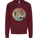 Cat I Do What I Want Funny Coffee Kids Sweatshirt Jumper Maroon
