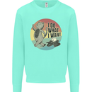 Cat I Do What I Want Funny Coffee Kids Sweatshirt Jumper Peppermint