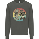 Cat I Do What I Want Funny Coffee Kids Sweatshirt Jumper Storm Grey