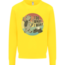 Cat I Do What I Want Funny Coffee Kids Sweatshirt Jumper Yellow