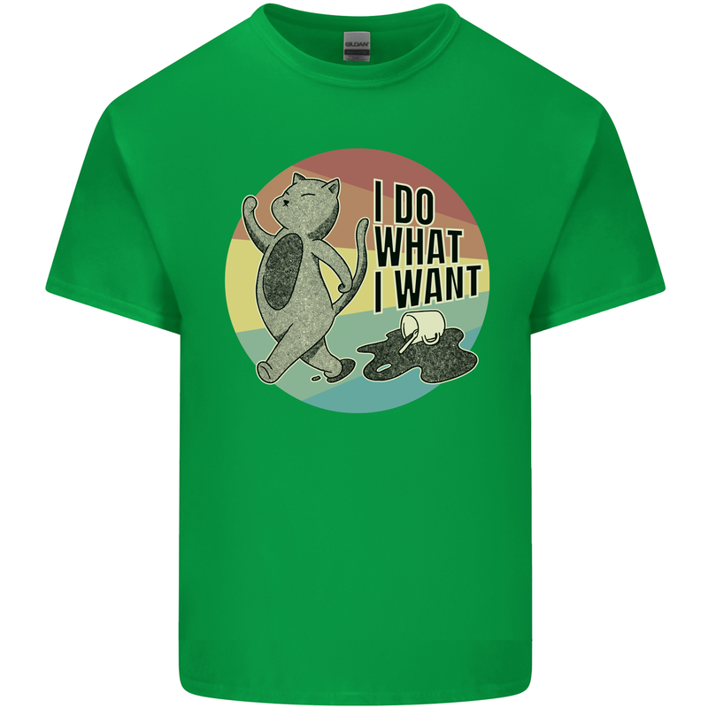 Cat I Do What I Want Funny Coffee Kids T-Shirt Childrens Irish Green