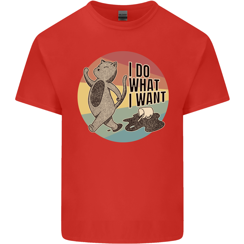Cat I Do What I Want Funny Coffee Kids T-Shirt Childrens Red