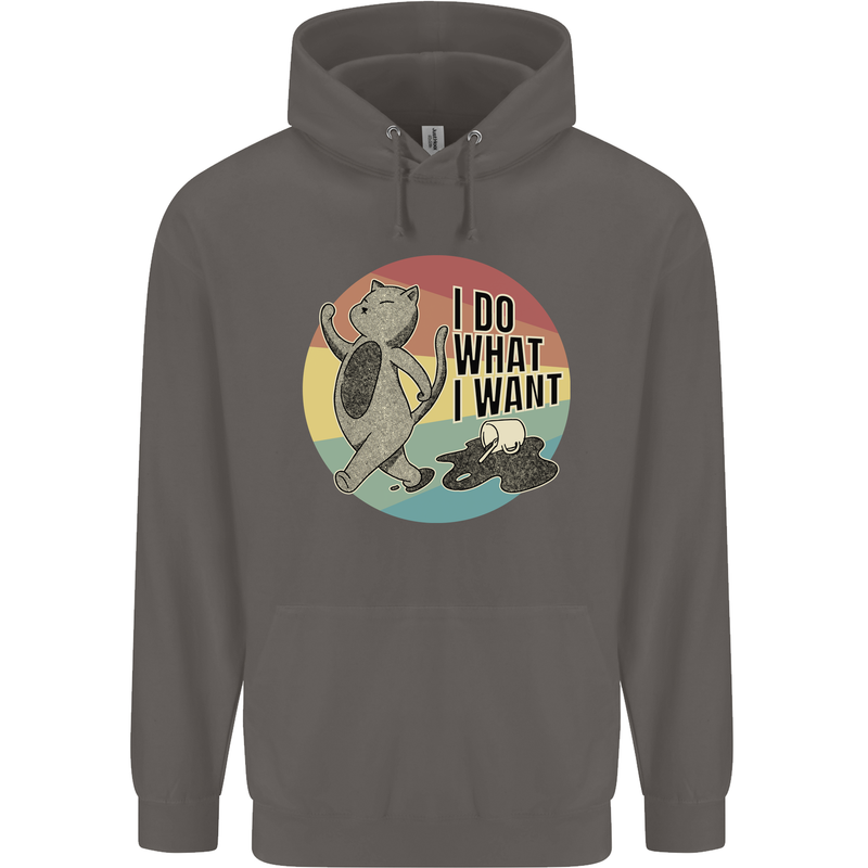 Cat I Do What I Want Funny Coffee Mens 80% Cotton Hoodie Charcoal