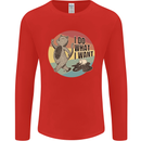 Cat I Do What I Want Funny Coffee Mens Long Sleeve T-Shirt Red