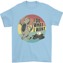Cat I Do What I Want Funny Coffee Mens T-Shirt 100% Cotton Light Blue