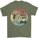 Cat I Do What I Want Funny Coffee Mens T-Shirt 100% Cotton Military Green