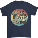Cat I Do What I Want Funny Coffee Mens T-Shirt 100% Cotton Navy Blue