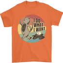 Cat I Do What I Want Funny Coffee Mens T-Shirt 100% Cotton Orange