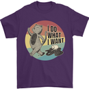 Cat I Do What I Want Funny Coffee Mens T-Shirt 100% Cotton Purple