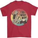 Cat I Do What I Want Funny Coffee Mens T-Shirt 100% Cotton Red