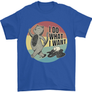 Cat I Do What I Want Funny Coffee Mens T-Shirt 100% Cotton Royal Blue