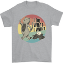 Cat I Do What I Want Funny Coffee Mens T-Shirt 100% Cotton Sports Grey