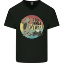 Cat I Do What I Want Funny Coffee Mens V-Neck Cotton T-Shirt Black