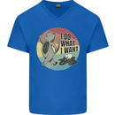 Cat I Do What I Want Funny Coffee Mens V-Neck Cotton T-Shirt Royal Blue