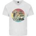 Cat I Do What I Want Funny Coffee Mens V-Neck Cotton T-Shirt White