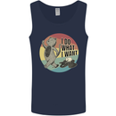 Cat I Do What I Want Funny Coffee Mens Vest Tank Top Navy Blue