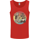 Cat I Do What I Want Funny Coffee Mens Vest Tank Top Red