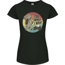 Cat I Do What I Want Funny Coffee Womens Petite Cut T-Shirt Black
